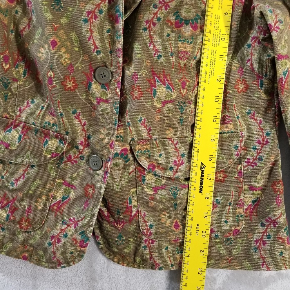 Vintage Pant Suit Women M/8 100% Cotton Floral Straight Leg Blazer Liz Claiborne - Picture 6 of 15